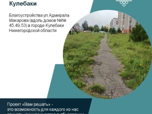 Жители города Кулебаки вышли с инициативой о выполнении благоустройства ул.Адмирала Макарова (вдоль домов №№ 45,49,53)